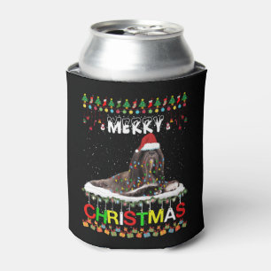 Enfriador De Latas Lhasa Apso Árbol de Navidad Luz Pajama Navidad Per