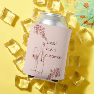 Enfriador De Latas Liberté Égalité Chardonnay Funny Wine Ilustracion