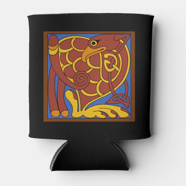 Enfriador De Latas Libro De Kells Celtic Knot Pájaro Medieval (Anverso)