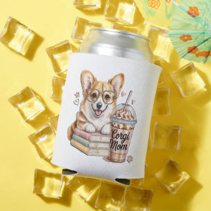 Enfriador De Latas Libros de Corgis y café helado para perro