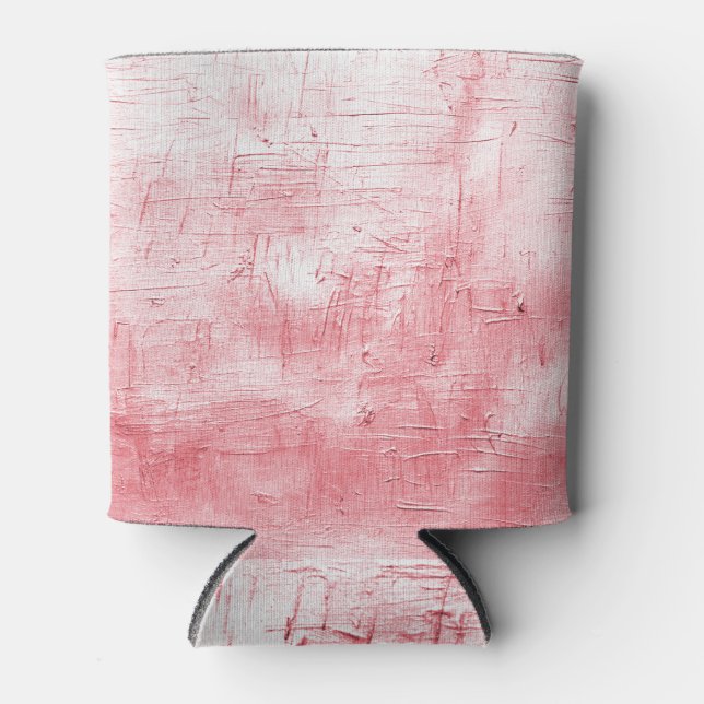 Enfriador De Latas Lienzo rojo metálico: Elegancia de pincel. (Anverso)