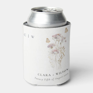 Enfriador De Latas Lilac Boho Wildflower Fern Boda Botánico