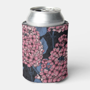 Enfriador De Latas Lílago rosado sobre azul oscuro
