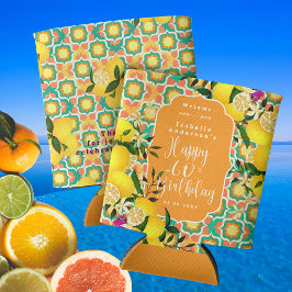 Enfriador De Latas Limon Mediterráneo 60 Cumpleaños Naranja