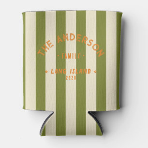 Enfriador De Latas Limpieza Costera Sauce Verde con Franjas y Apellid