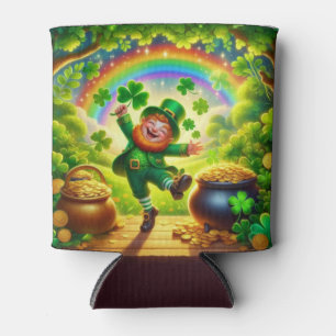 Enfriador De Latas Lindo Leprechaun mágico día de San Patricio