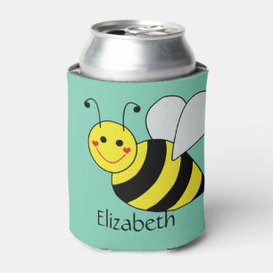 Enfriador De Latas Lindo manosee la abeja personalizada