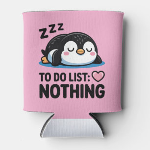 Enfriador De Latas lindo pingüino durmiendo, lista de tareas nada