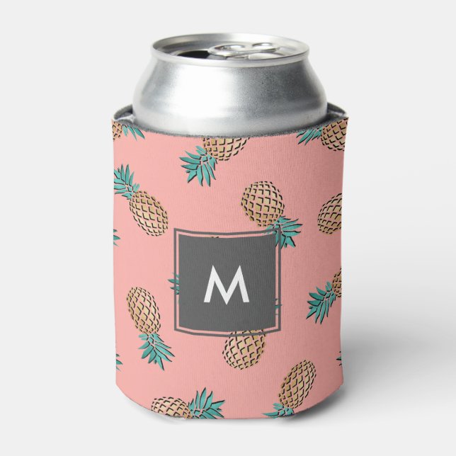 Enfriador De Latas lindo verano tropical faux oro piña patrón (Lata Anverso)