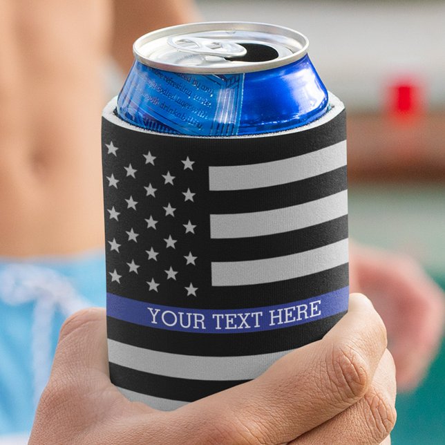 Enfriador De Latas Línea Azul delgada - Personalizado personalizado d (Subido por el creador)