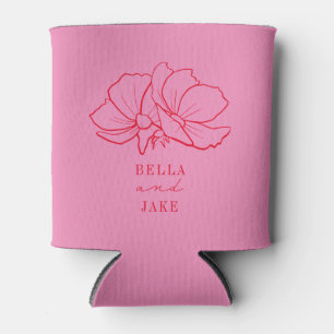 Enfriador De Latas Línea Floral Terracotta Boda rosa
