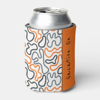 Enfriador De Latas Línea Orgánica Abstracta Blanca Naranja Pasión