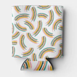 Enfriador De Latas Líneas de arcoiris pastorales: sin costura vintage