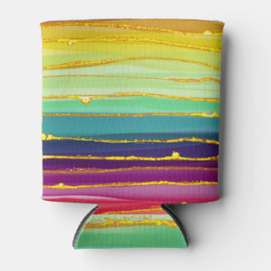 Enfriador De Latas Líneas del arcoiris: composición abstracta de lujo