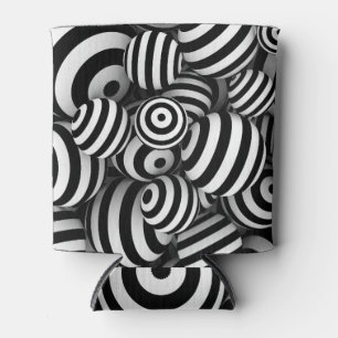 Enfriador De Latas Líneas negras de bolas blancas 3D