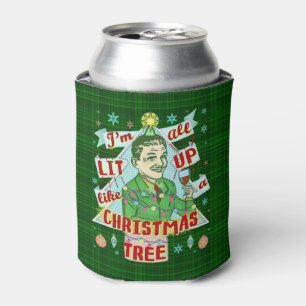 Enfriador De Latas Lit de consumición retro del hombre del humor del