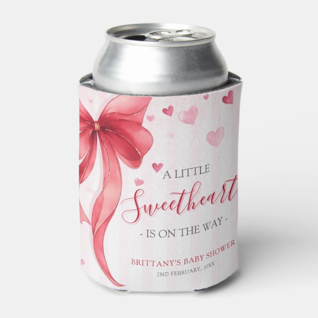 Enfriador De Latas Little Sweetheart Valentines Baby Shower  (Lata Anverso)