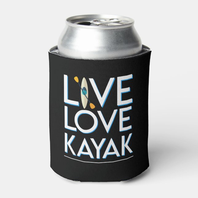Enfriador De Latas Live Love Kayak Kayak Diseño asombroso (Lata Anverso)