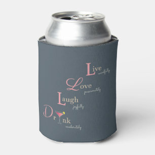 Enfriador De Latas Live Love Laugh y Bebe cóctel