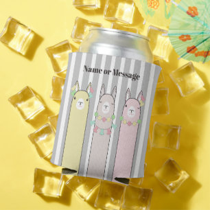 Enfriador De Latas Llamas coloridas y retro lindo a rayas