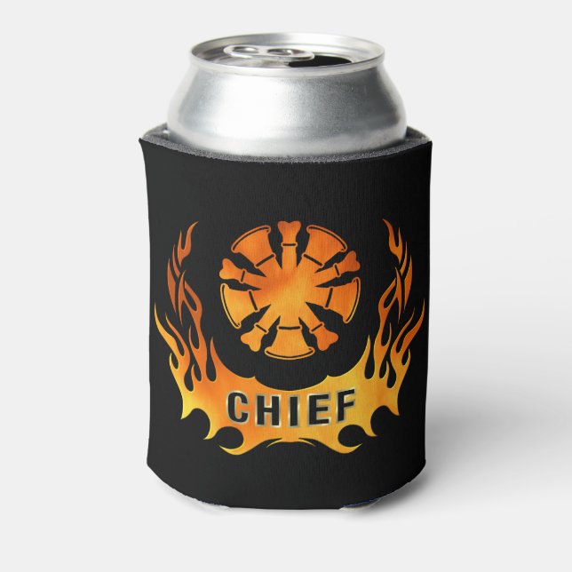 Enfriador De Latas Llamas de los jefes de fuego (Reverso de la lata)