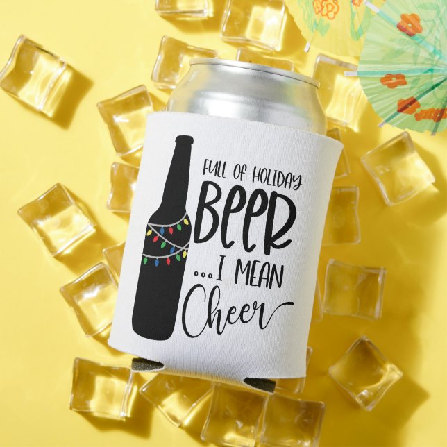 Enfriador De Latas Llenos de cerveza Navidad y alegría | Bebida diver (Verano in situ)