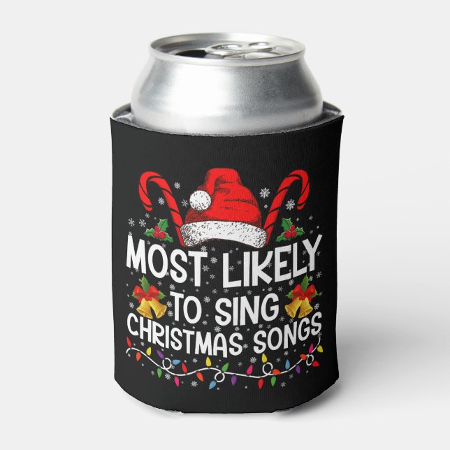Enfriador De Latas Lo Más Probable Es Cantar Canciones De Navidades (Lata Anverso)