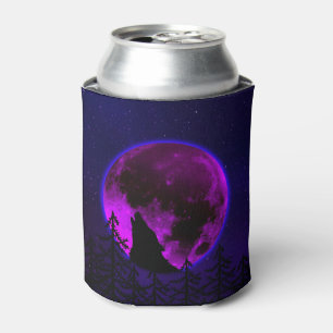 ENFRIADOR DE LATAS LOBO AULLANDO LUNA MAGENTA