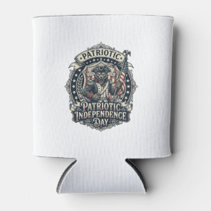Enfriador De Latas Lobo Patriota Patriótico Horror Monstruo Patriota 
