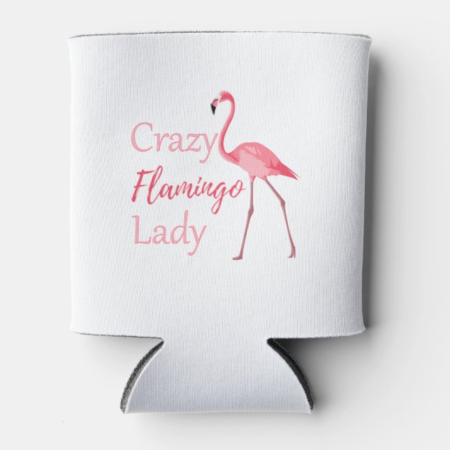 Enfriador De Latas Loco Flamingo Lady Funny Flamingo (Anverso)