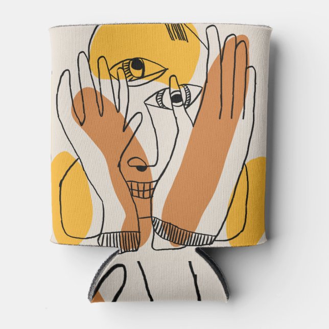 Enfriador De Latas Locura en el arte abstracto primitivo (Anverso)