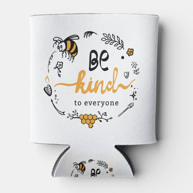 Enfriador De Latas Logo brillante con abeja amable (Anverso)