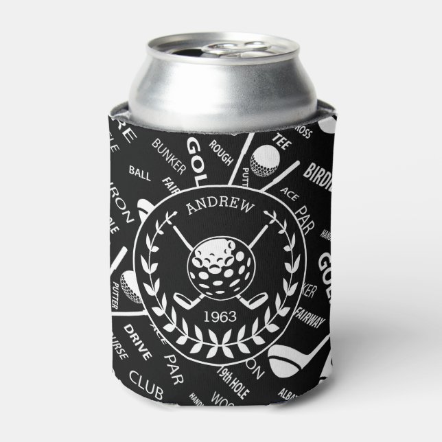 Enfriador De Latas Logo de golf elegante personalizado (Lata Anverso)