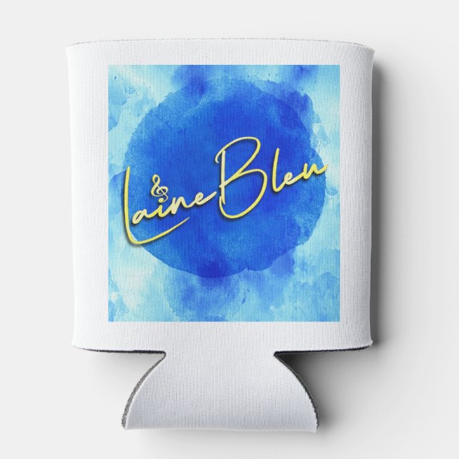 Enfriador De Latas Logo de Laine Bleu Koozie (Reverso)