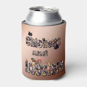 Enfriador De Latas Logo De Paneles De Pollos Y Gallos,