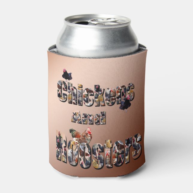 Enfriador De Latas Logo De Paneles De Pollos Y Gallos, (Lata Anverso)