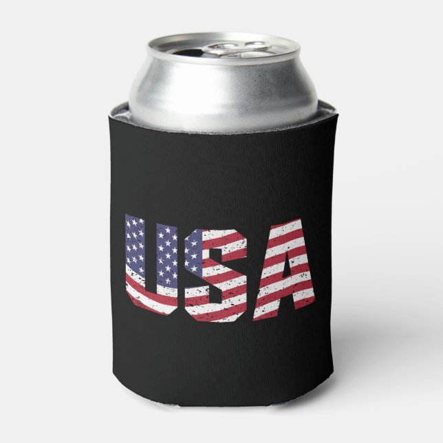 Enfriador De Latas Logo Patriótico "All American" (Lata Anverso)