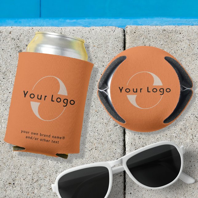 Enfriador De Latas Logo sobre Naranja + Black Text Company Business C (Subido por el creador)