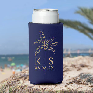 Enfriador De Latas Logotipo de boda con monograma personalizado Palma