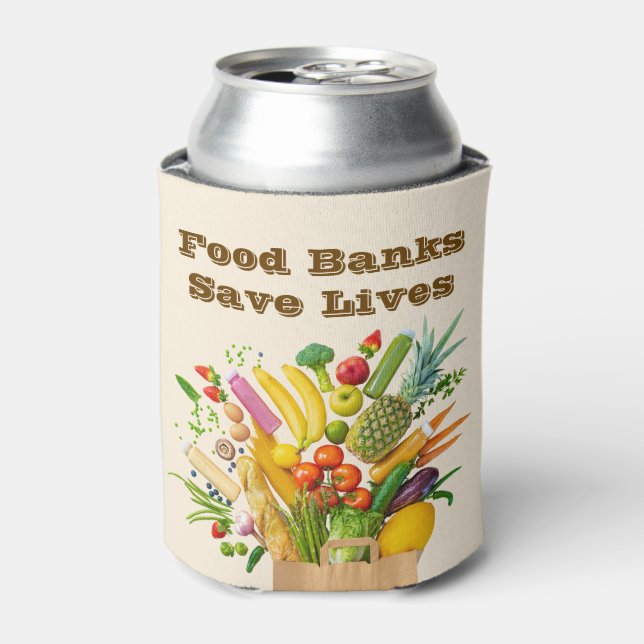Enfriador De Latas Los bancos de alimentos salvan vidas (Lata Anverso)