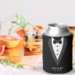 Enfriador De Latas Los groomsmen personalizados con escritura moderna<br><div class="desc">Refrigerador de bebidas de Groomsmen personalizado con escritura moderna negra</div>