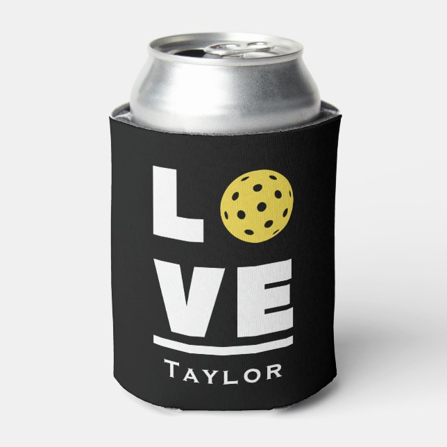 Enfriador De Latas Love And Live Pickleball Sports Fan Custom Name (Lata Anverso)