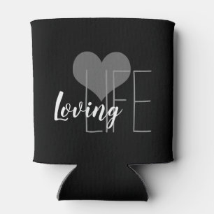 Enfriador De Latas LOVING LIFE lettering with heart  