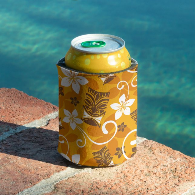 ENFRIADOR DE LATAS LUAU TIKI PATTERN (NARANJA) (Piscina in situ)