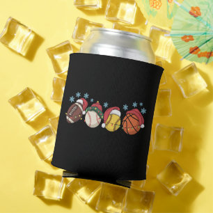 Enfriador De Latas Luces de Bolas Deportivas de Navidad Familia Santa