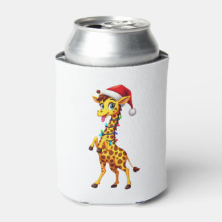 Enfriador De Latas Luces de Navidad de Jirafa Funny Santa Jirafa Navi