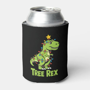 Enfriador De Latas Luces de Navidad de T Rex Dinosaurio en el Árbol E