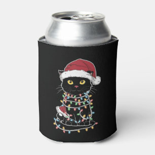 Enfriador De Latas Luces de Navidad para Amantes de Gatos Divertidos