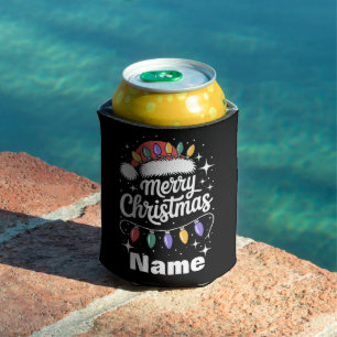 Enfriador De Latas Luces de Navidad Sombrero de Santa Regalo Personal