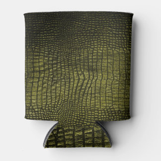 Enfriador De Latas Lujosa textura de piel de cocodrilo oscuro.